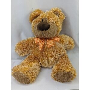 Golden Bear Co Plush Brown 14 Inch Orange Bow Stuffed Animal Toy‎